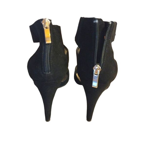 Kelly & Katie Black Vegan Suede Amari Back Zip Kitten Heels Size 9 - Picture 7 of 14